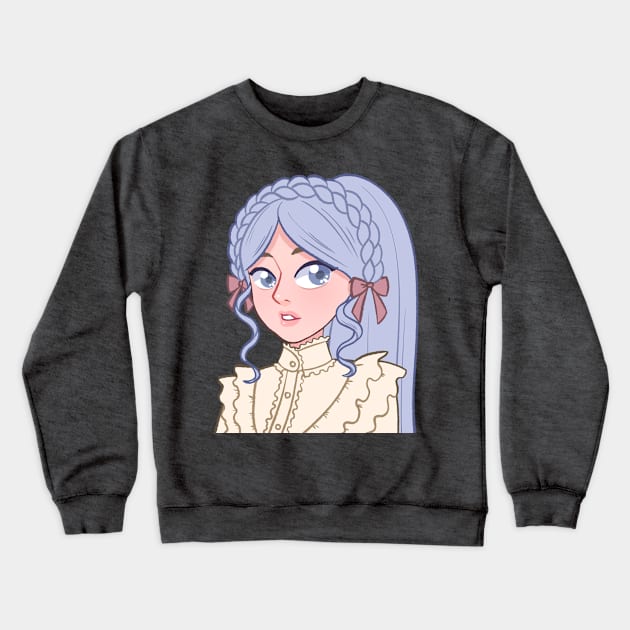 Lolita blue hair girl Crewneck Sweatshirt by Oricca